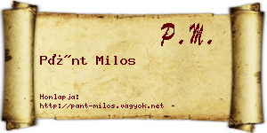 Pánt Milos névjegykártya